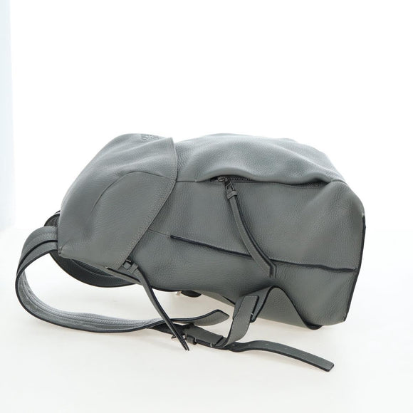 LOEWE Backpack Leather Gray Silver Auth ep15239V