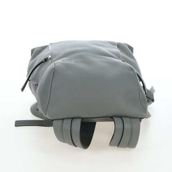 LOEWE Backpack Leather Gray Silver Auth ep15239V