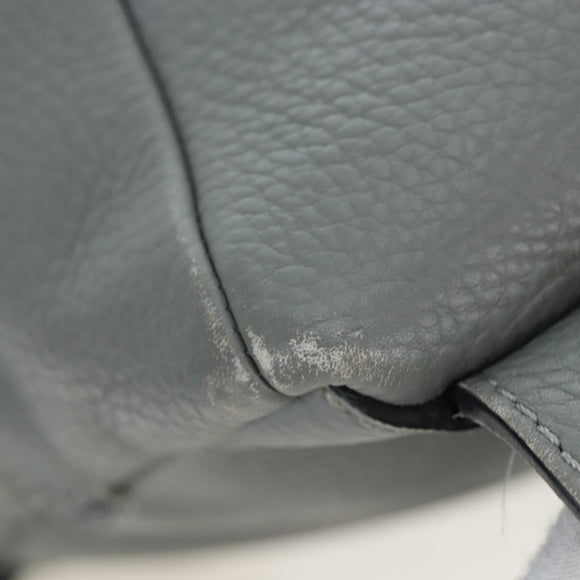 LOEWE Backpack Leather Gray Silver Auth ep15239V