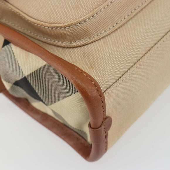 BURBERRY Shoulder Bag Canvas Beige Gold Tone Auth ep15241A