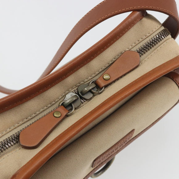 BURBERRY Shoulder Bag Canvas Beige Gold Tone Auth ep15241A