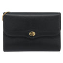 Christian Dior Chain Shoulder Bag Leather Black Gold Tone Auth ep15243A-2