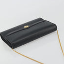 Christian Dior Chain Shoulder Bag Leather Black Gold Tone Auth ep15243A-6
