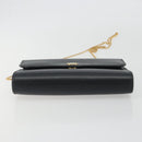 Christian Dior Chain Shoulder Bag Leather Black Gold Tone Auth ep15243A-9