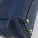 PRADA Hand Bag Leather Blue Gold Tone Auth ep15244-16