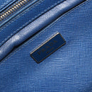 PRADA Hand Bag Leather Blue Gold Tone Auth ep15244-19