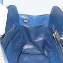 PRADA Hand Bag Leather Blue Gold Tone Auth ep15244-20
