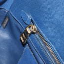 PRADA Hand Bag Leather Blue Gold Tone Auth ep15244-22