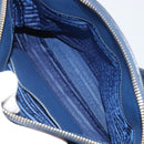 PRADA Hand Bag Leather Blue Gold Tone Auth ep15244-25
