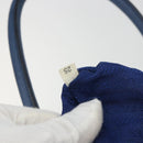 PRADA Hand Bag Leather Blue Gold Tone Auth ep15244-12