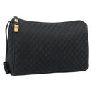 LOEWE Anagram Clutch Bag Canvas Black Gold Tone Auth ep15245-1
