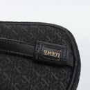 LOEWE Anagram Clutch Bag Canvas Black Gold Tone Auth ep15245-8