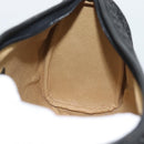 LOEWE Anagram Clutch Bag Canvas Black Gold Tone Auth ep15245-12