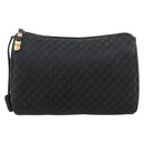 LOEWE Anagram Clutch Bag Canvas Black Gold Tone Auth ep15245-13