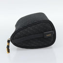 LOEWE Anagram Clutch Bag Canvas Black Gold Tone Auth ep15245-3