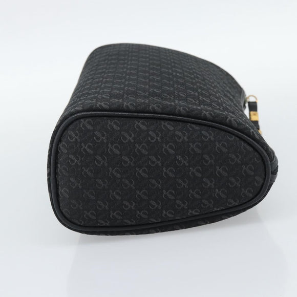 LOEWE Anagram Clutch Bag Canvas Black Gold Tone Auth ep15245