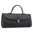 Burberrys Hand Bag Leather Black Silver Auth ep15246-1