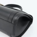 Burberrys Hand Bag Leather Black Silver Auth ep15246-9