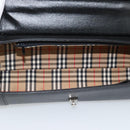 Burberrys Hand Bag Leather Black Silver Auth ep15246-10