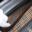 Burberrys Hand Bag Leather Black Silver Auth ep15246-12