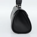 Burberrys Hand Bag Leather Black Silver Auth ep15246-3