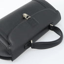 Burberrys Hand Bag Leather Black Silver Auth ep15246-6