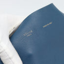 CELINE Horizontal Cava Tote Bag Leather Blue Black Auth ep15247-14