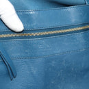 CELINE Horizontal Cava Tote Bag Leather Blue Black Auth ep15247-15