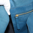 CELINE Horizontal Cava Tote Bag Leather Blue Black Auth ep15247-19