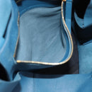 CELINE Horizontal Cava Tote Bag Leather Blue Black Auth ep15247-20