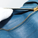 CELINE Horizontal Cava Tote Bag Leather Blue Black Auth ep15247-21