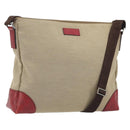 GUCCI GuccissimaGG Shoulder Bag Canvas Beige Red 257301 Auth ep15248-1