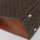 CELINE Macadam Hand Bag PVC Leather 2way Brown Gold Tone Auth ep15253-18