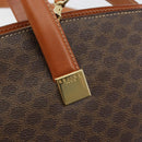 CELINE Macadam Hand Bag PVC Leather 2way Brown Gold Tone Auth ep15253-19