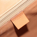 CELINE Macadam Hand Bag PVC Leather 2way Brown Gold Tone Auth ep15253-20