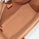 CELINE Macadam Hand Bag PVC Leather 2way Brown Gold Tone Auth ep15253-11