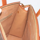CELINE Macadam Hand Bag PVC Leather 2way Brown Gold Tone Auth ep15253-21