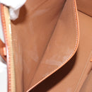 CELINE Macadam Hand Bag PVC Leather 2way Brown Gold Tone Auth ep15253-25