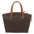 CELINE Macadam Hand Bag PVC Leather 2way Brown Gold Tone Auth ep15253-13