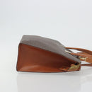 CELINE Macadam Hand Bag PVC Leather 2way Brown Gold Tone Auth ep15253-3
