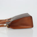CELINE Macadam Hand Bag PVC Leather 2way Brown Gold Tone Auth ep15253-4