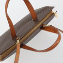 CELINE Macadam Hand Bag PVC Leather 2way Brown Gold Tone Auth ep15253-6