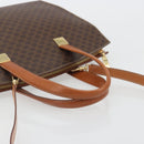 CELINE Macadam Hand Bag PVC Leather 2way Brown Gold Tone Auth ep15253-7