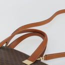 CELINE Macadam Hand Bag PVC Leather 2way Brown Gold Tone Auth ep15253-8