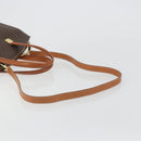 CELINE Macadam Hand Bag PVC Leather 2way Brown Gold Tone Auth ep15253-9