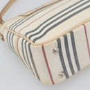 BURBERRY Shoulder Bag Canvas White Silver Auth ep15254-14