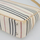BURBERRY Shoulder Bag Canvas White Silver Auth ep15254-15