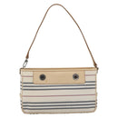 BURBERRY Shoulder Bag Canvas White Silver Auth ep15254-13
