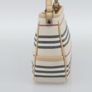 BURBERRY Shoulder Bag Canvas White Silver Auth ep15254-4