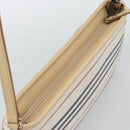 BURBERRY Shoulder Bag Canvas White Silver Auth ep15254-6